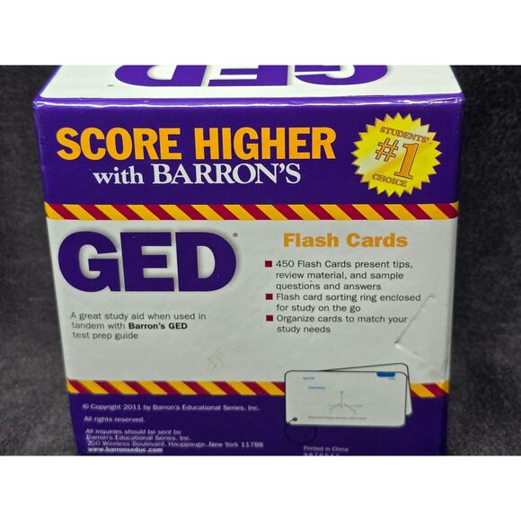 Score Higher w. Barron's GED Flash Cards By Battles, Kelly A Leader In Test Prep - Picture 3 of 11